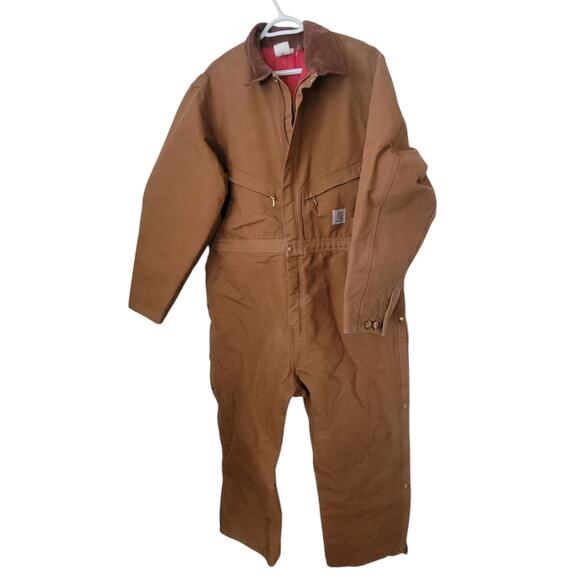 Carhartt Insulated Quilted Men Coverall Duck Brown Made in USA - Size 48 Short - Picture 3 of 12